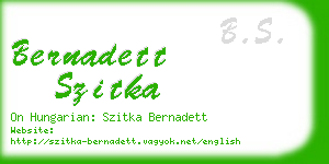 bernadett szitka business card